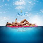 Foto locandina Aqua World ragazza su materissino almare