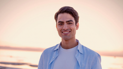 Foto di Matteo Bocelli con tramonto