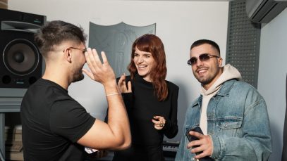 I Desideri e Chiara Galiazzo in studio di registrazione