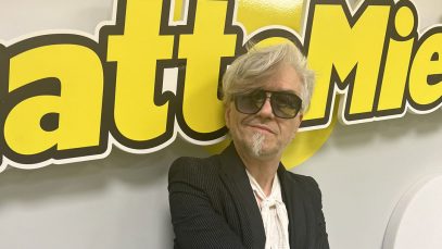 Morgan negli studi di Radio LatteMiele