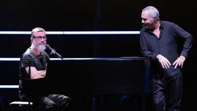 Giorgio Panariello e Marco Masini sul palco dello spettacolo