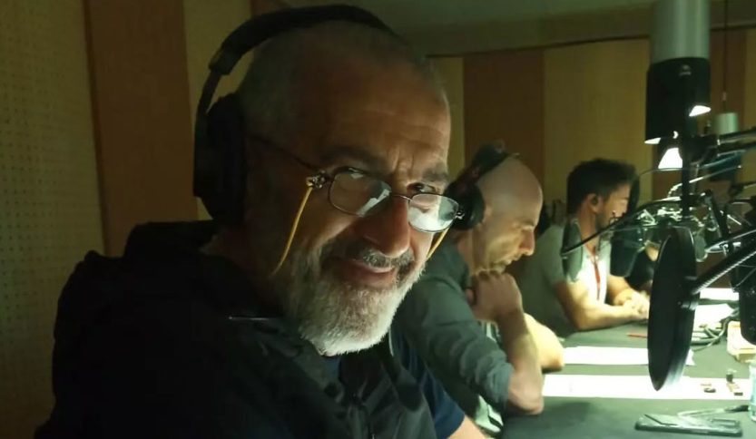 Marco Balzarotti in uno studio di registrazione