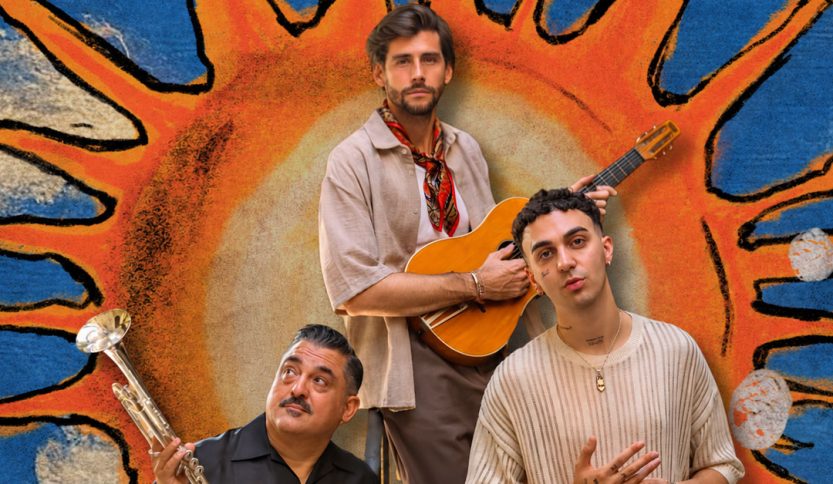 Alvaro Soler, Welo e Roy Paci con alle spalle un sole